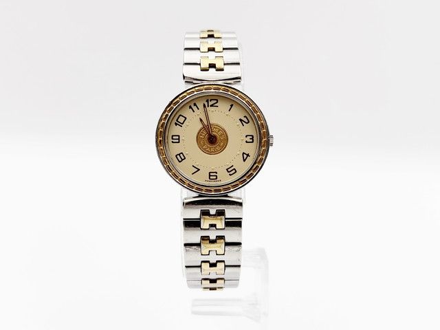 Hermes Sellier two-tone Quartz, ladies — champagne dial