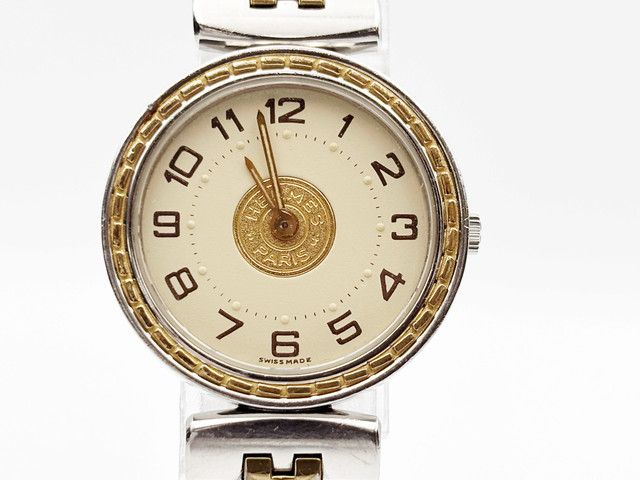 Hermes Sellier two-tone Quartz, ladies — champagne dial — photo 7