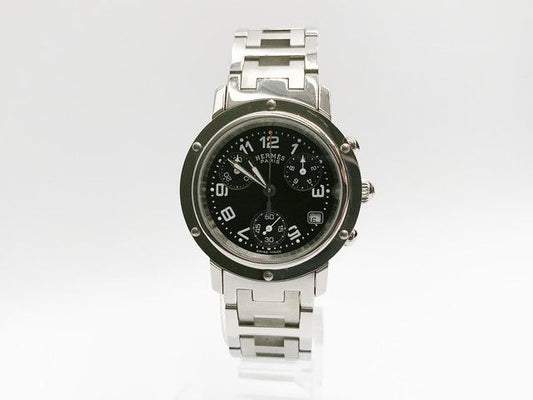 Hermes Clipper Chronograph CL1.310 Quartz, ladies — black dial — photo 2