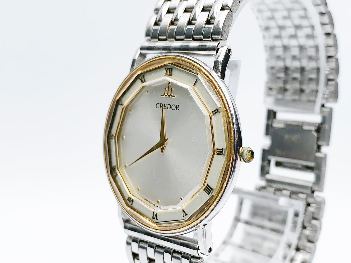 Seiko Credor 2F70-0290 Quartz — silver dial
