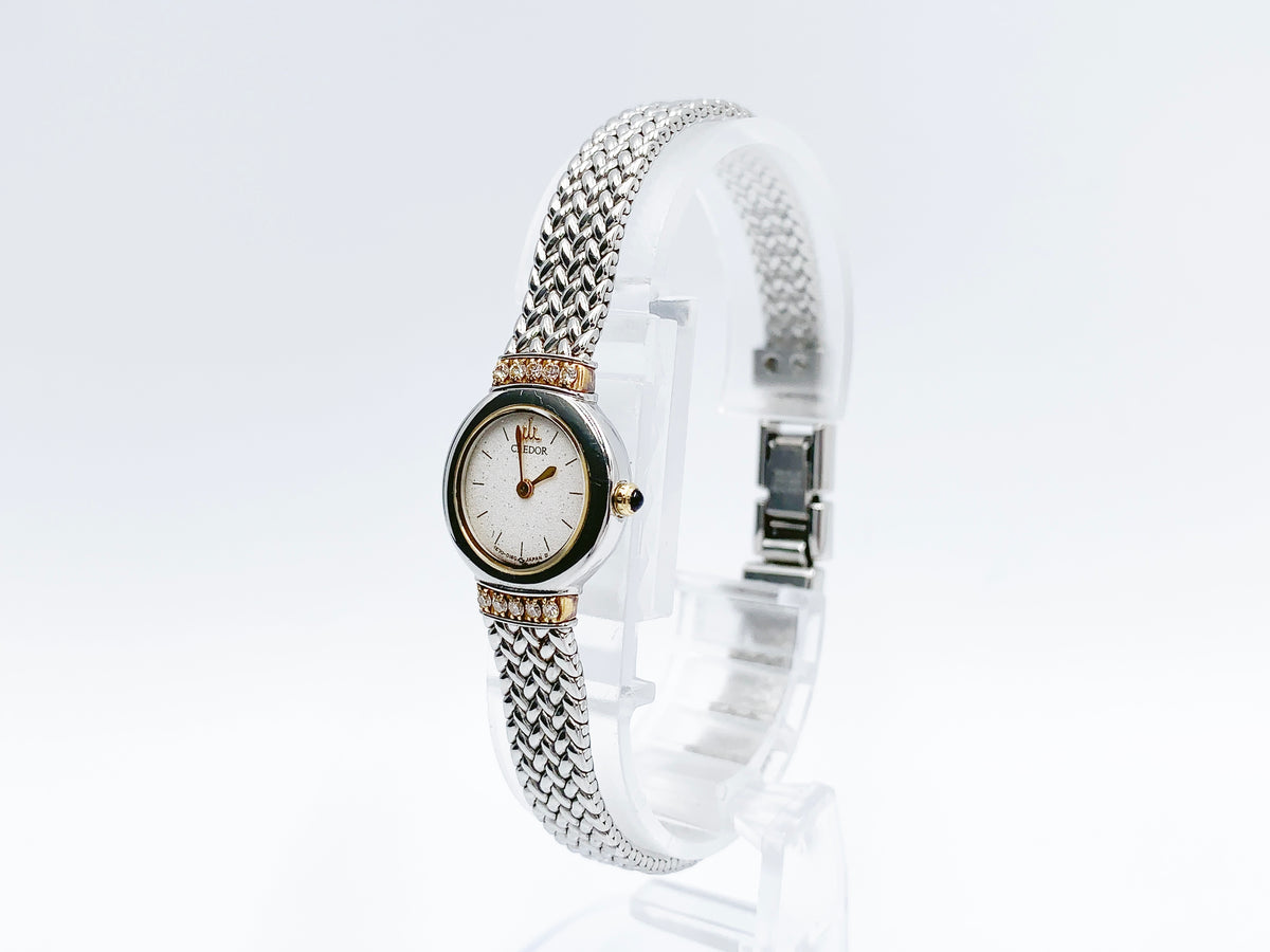 Seiko Credor 1F70-0100 Quartz, ladies — silver dial
