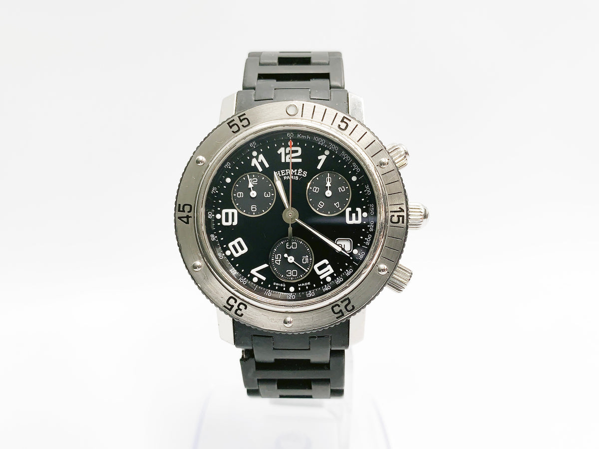 Hermes Clipper Chronograph CL2.915 Quartz — black dial