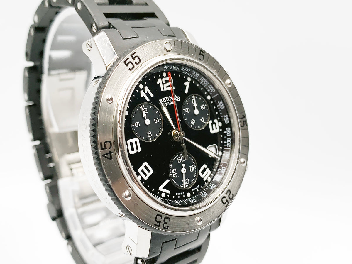 Hermes Clipper Chronograph CL2.915 Quartz — black dial