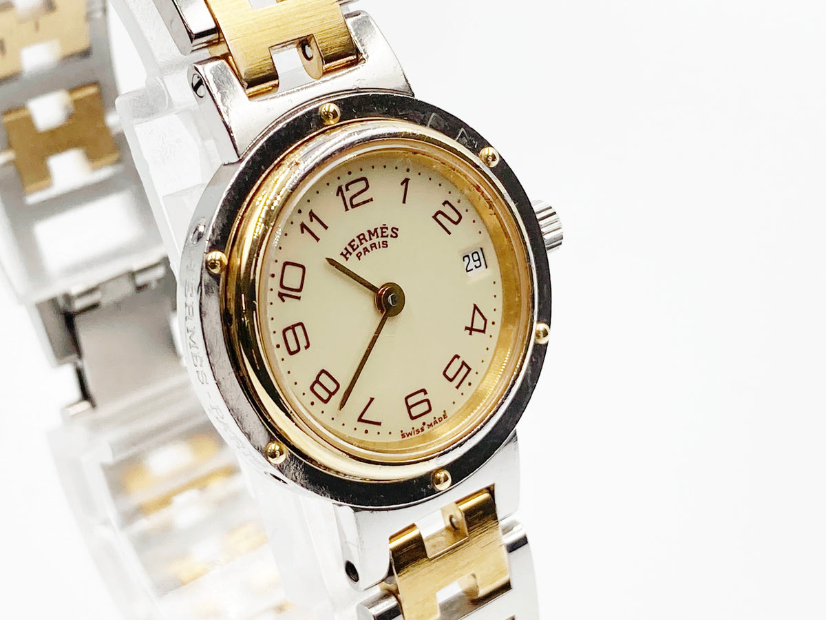 Hermes Clipper Quartz, ladies — white dial
