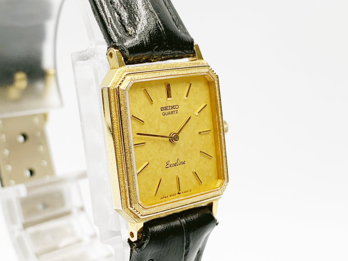 Seiko Exceline 8420-5410 Quartz, ladies — gold dial