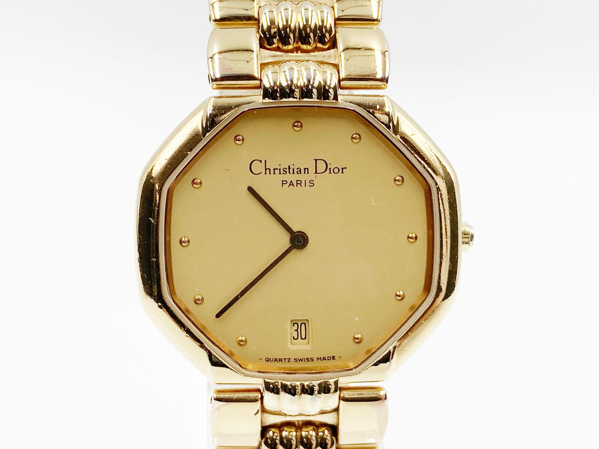 Christian Dior Octagonal Dress Watch 45.154 Quartz — champagne dial