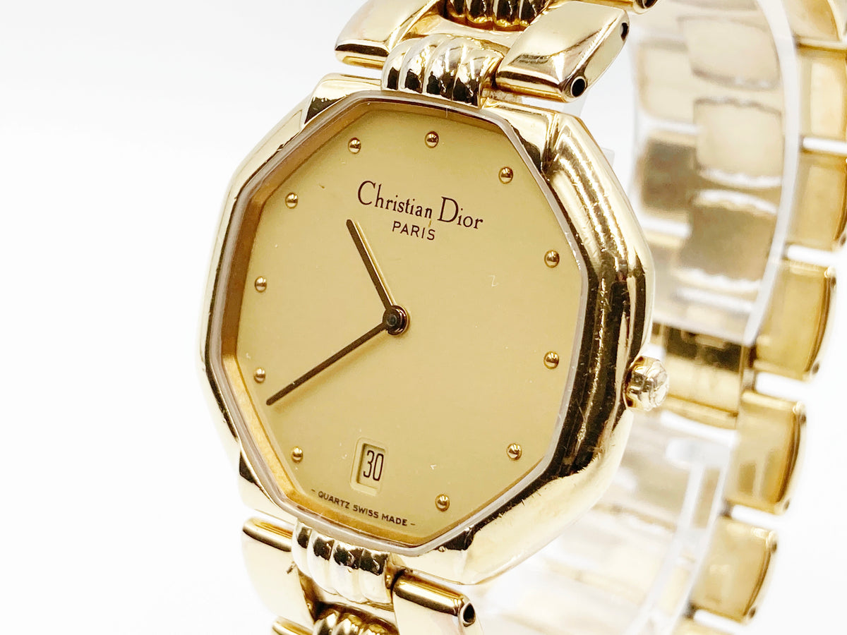 Christian Dior Octagonal Dress Watch 45.154 Quartz — champagne dial