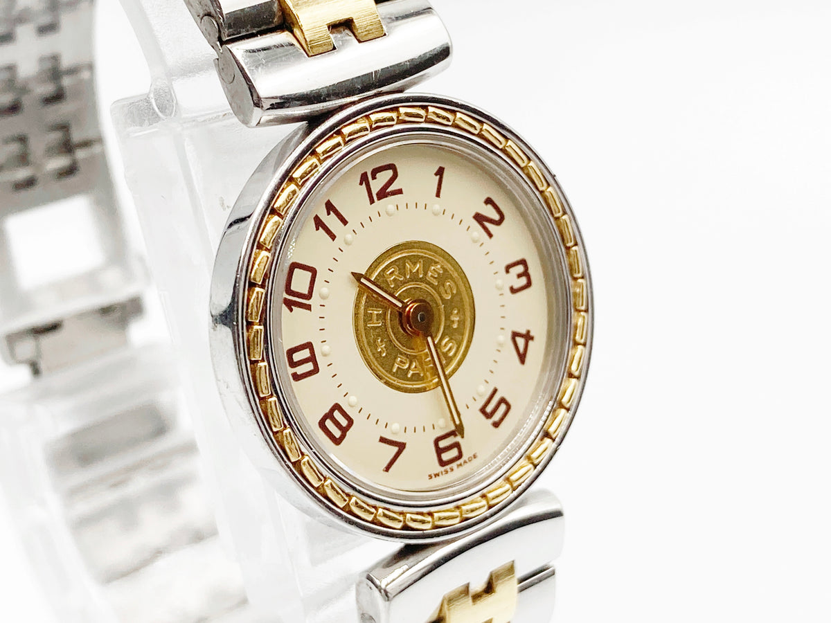 Hermes Sellier Quartz, ladies — white dial
