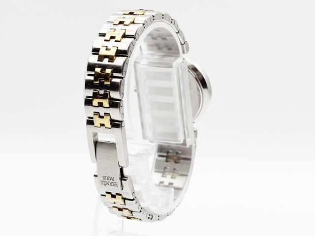 Hermes Sellier two-tone Quartz, ladies — champagne dial — photo 12