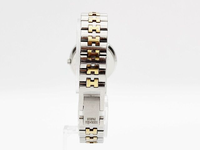 Hermes Sellier two-tone Quartz, ladies — champagne dial — photo 14