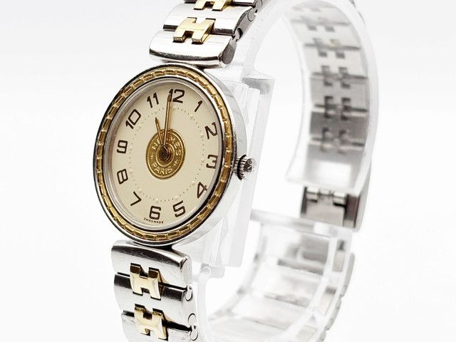 Hermes Sellier two-tone Quartz, ladies — champagne dial — photo 8