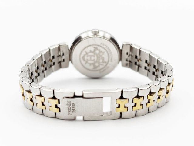 Hermes Sellier two-tone Quartz, ladies — champagne dial — photo 17