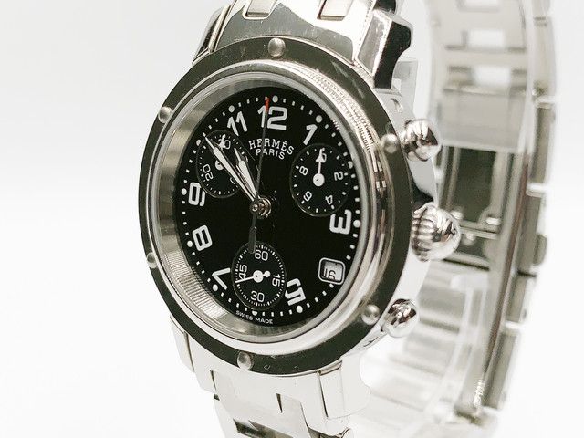 Hermes Clipper Chronograph CL1.310 Quartz, ladies — black dial — photo 10