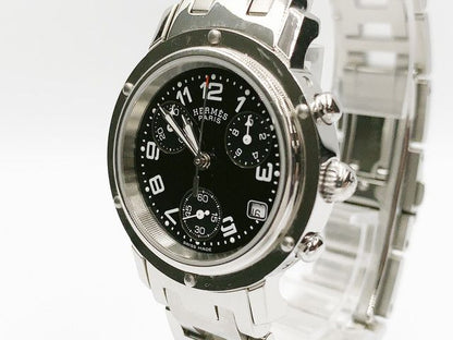 Hermes Clipper Chronograph CL1.310 Quartz, ladies — black dial — photo 10