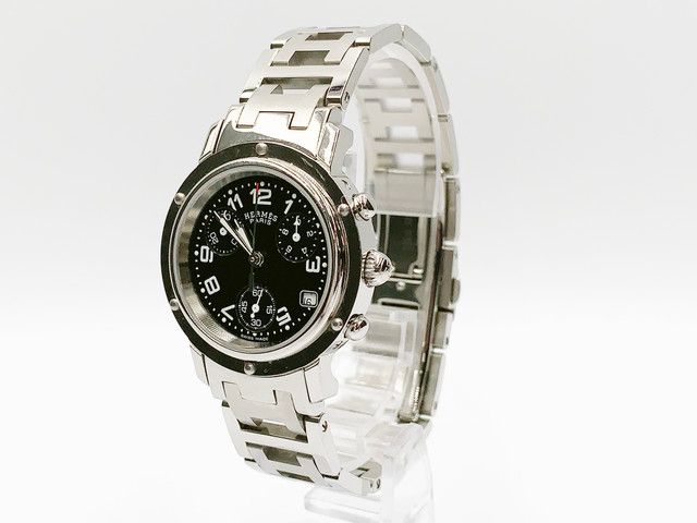 Hermes Clipper Chronograph CL1.310 Quartz, ladies — black dial — photo 6