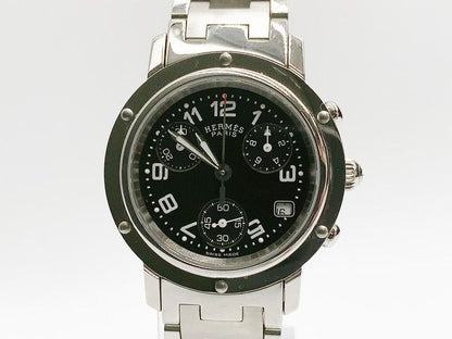 Hermes Clipper Chronograph CL1.310 Quartz, ladies — black dial
