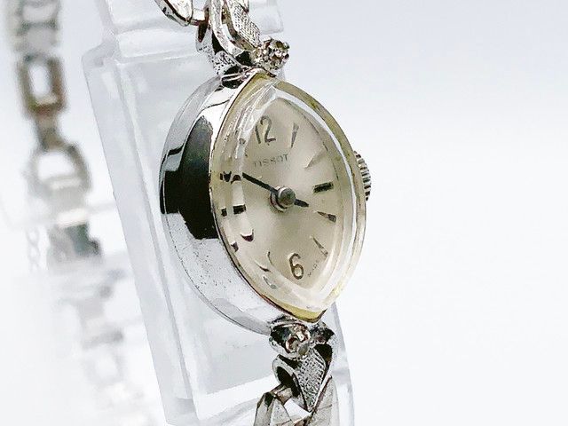 Tissot ladies cocktail watch, hand-wound — silver dial — photo 8
