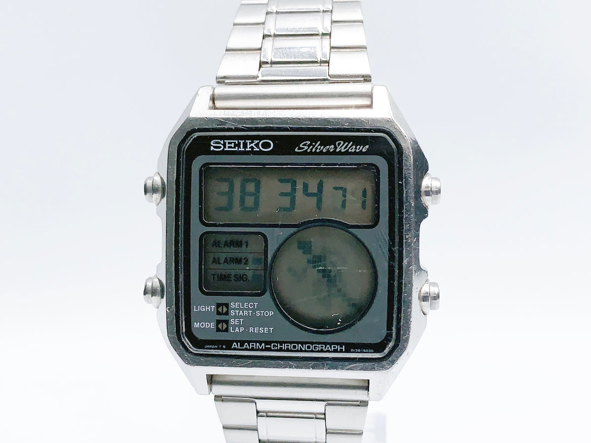 Seiko Silver Wave Alarm-Chronograph D138-5030 Quartz — black dial