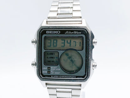 Seiko Silver Wave Alarm-Chronograph D138-5030 Quartz — black dial