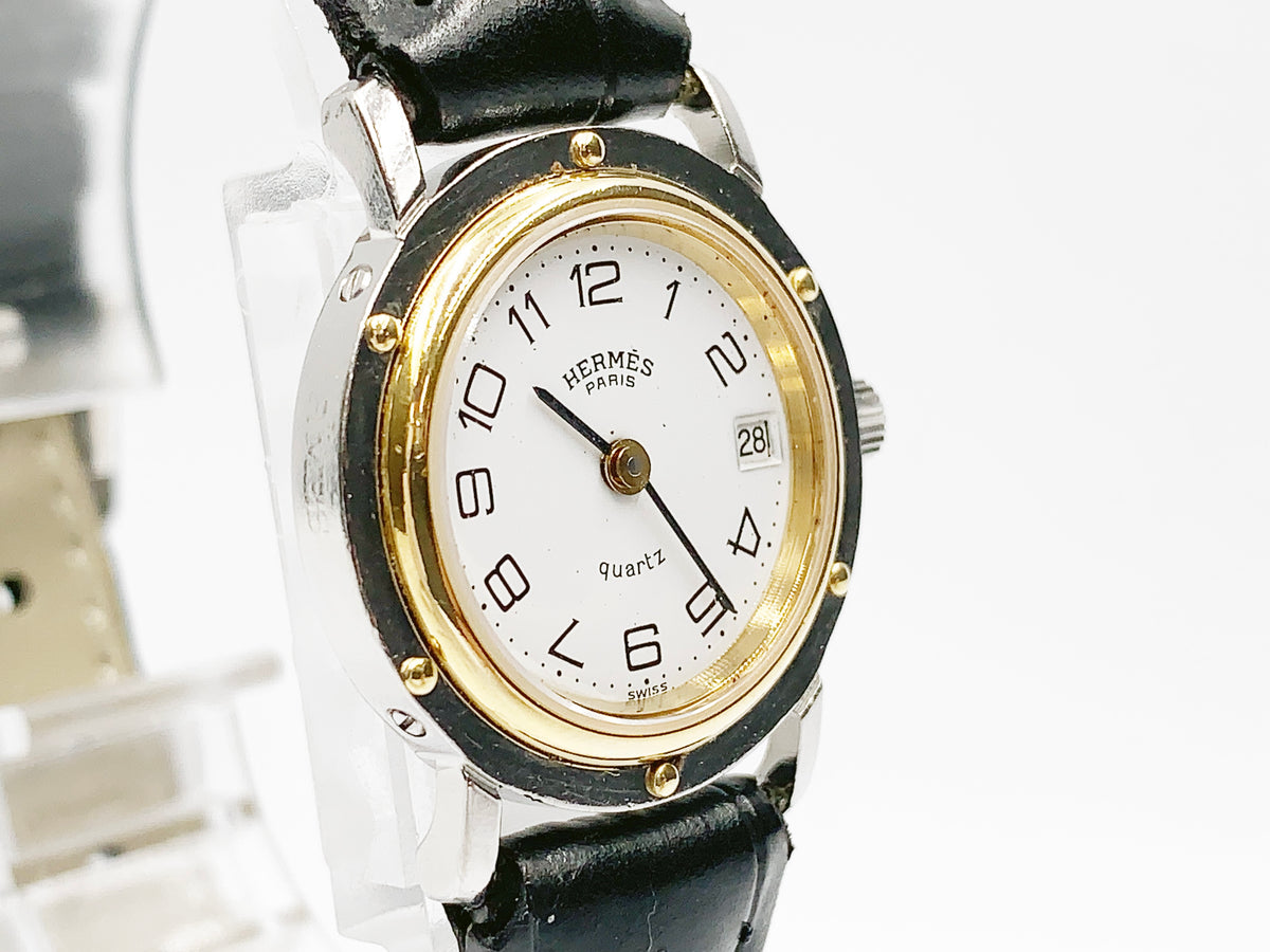 Hermes Clipper Quartz, ladies — white dial