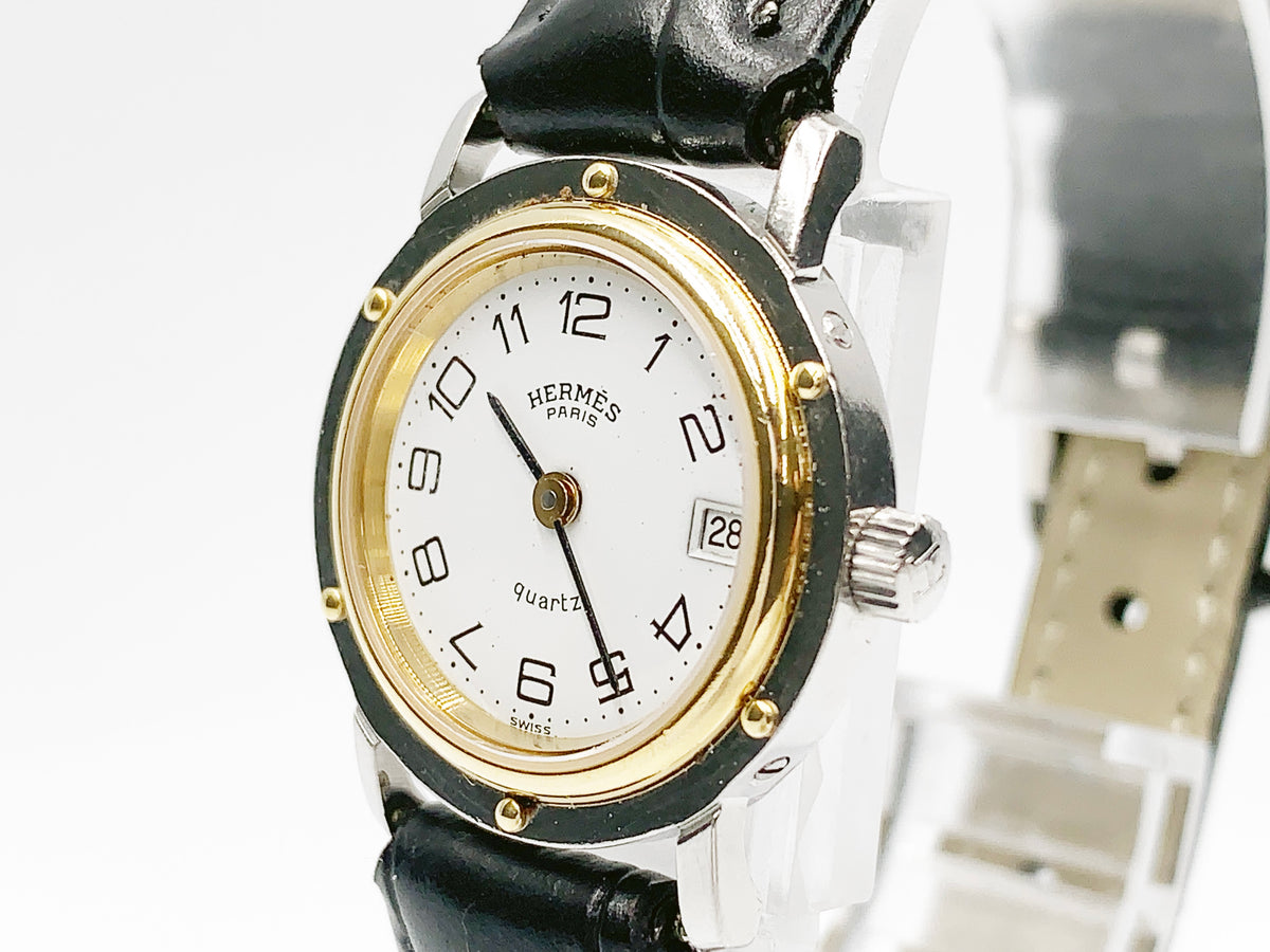 Hermes Clipper Quartz, ladies — white dial