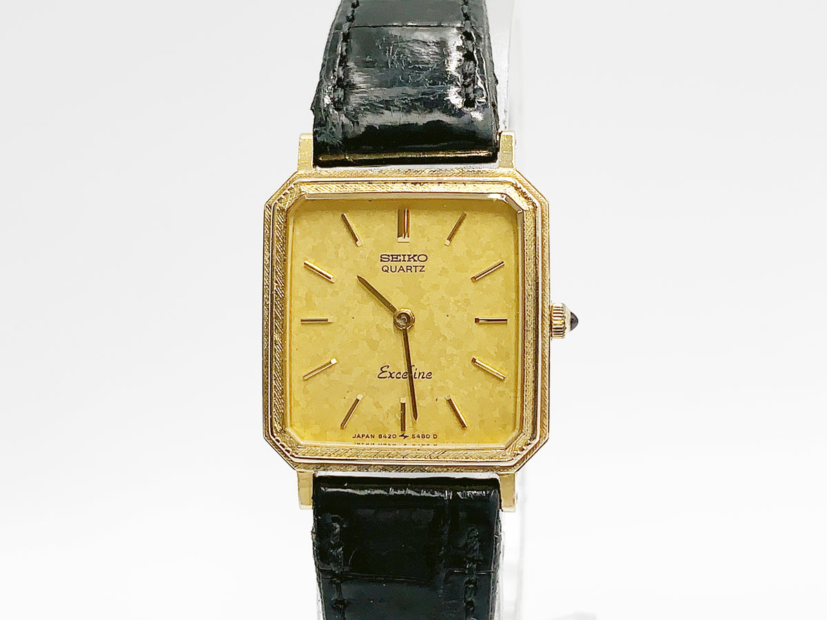 Seiko Exceline 8420-5410 Quartz, ladies — gold dial