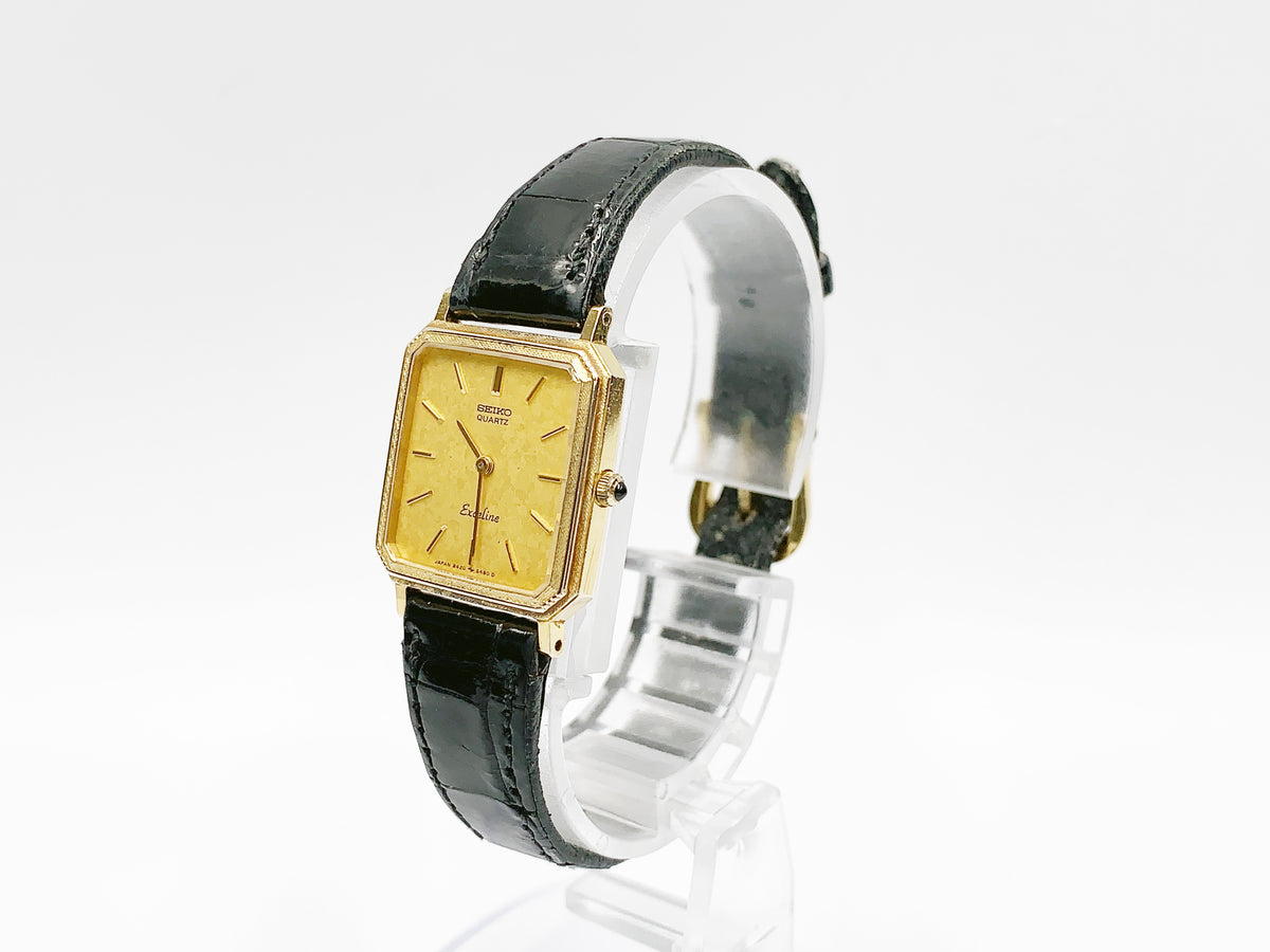 Seiko Exceline 8420-5410 Quartz, ladies — gold dial