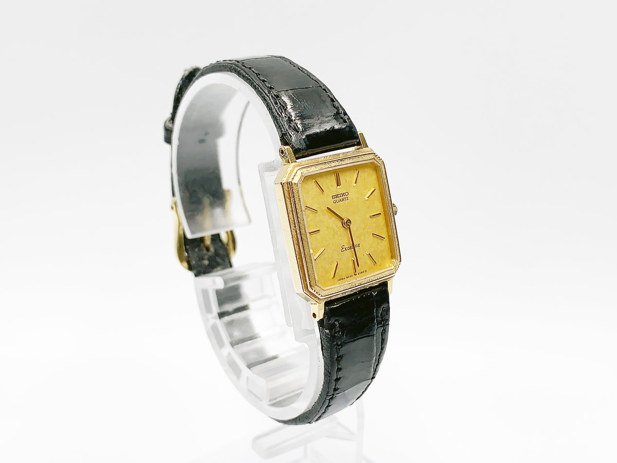 Seiko Exceline 8420-5410 Quartz, ladies — gold dial