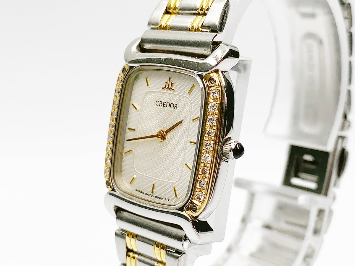 Seiko Credor 5A70-5470 Quartz, ladies — silver dial