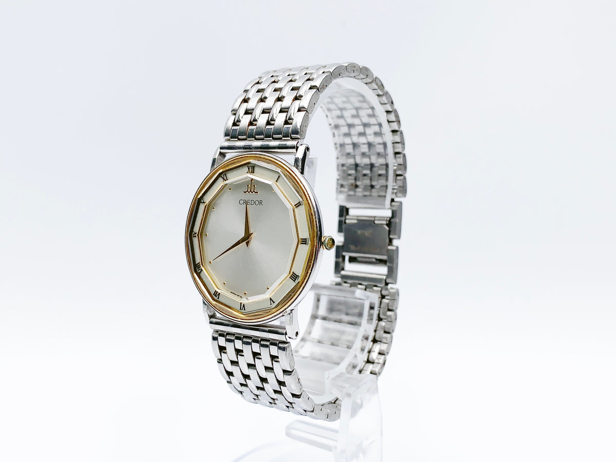 Seiko Credor 2F70-0290 Quartz — silver dial