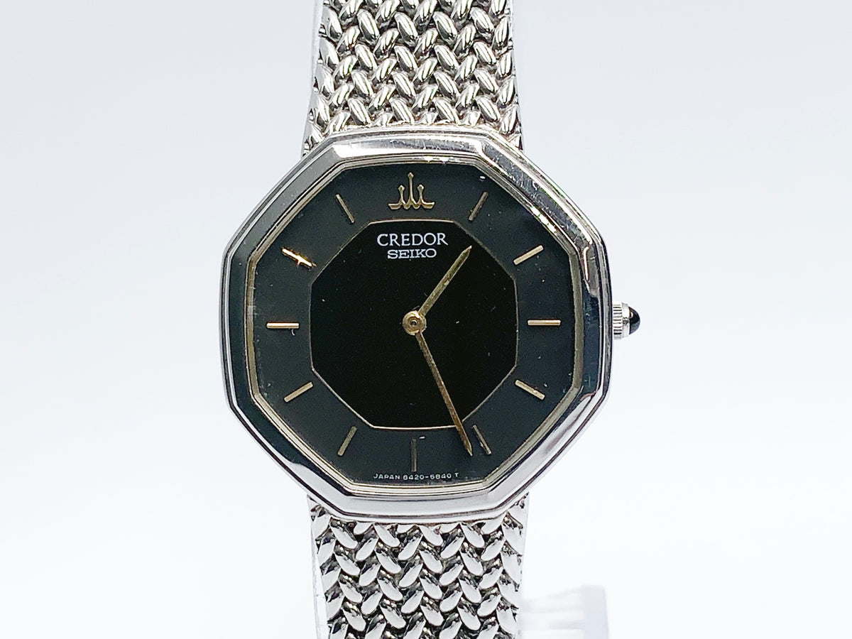 Seiko Credor 8420-5660 Quartz, ladies — black dial
