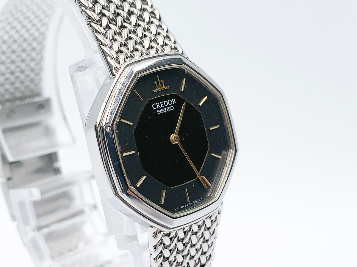 Seiko Credor 8420-5660 Quartz, ladies — black dial