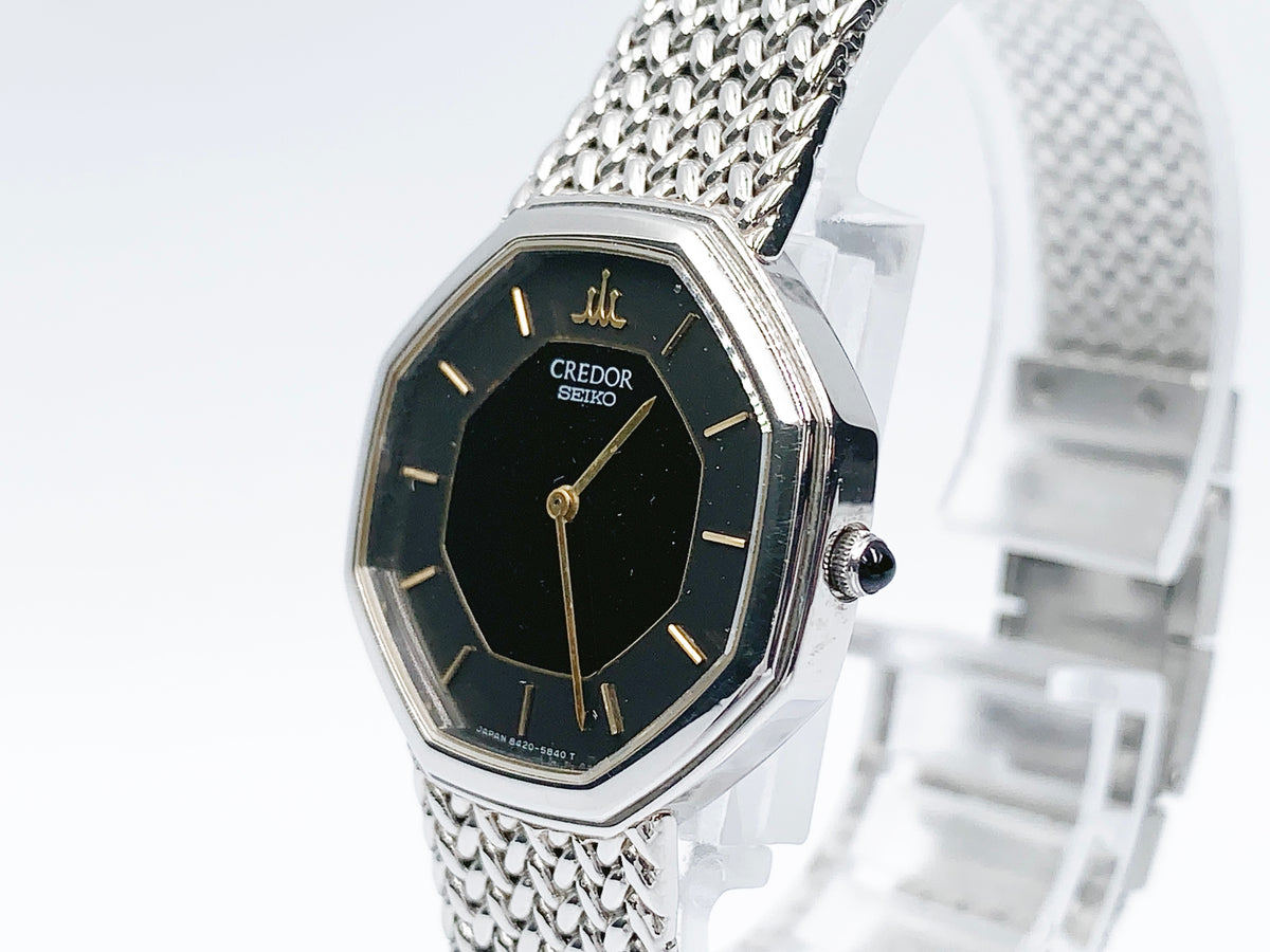Seiko Credor 8420-5660 Quartz, ladies — black dial