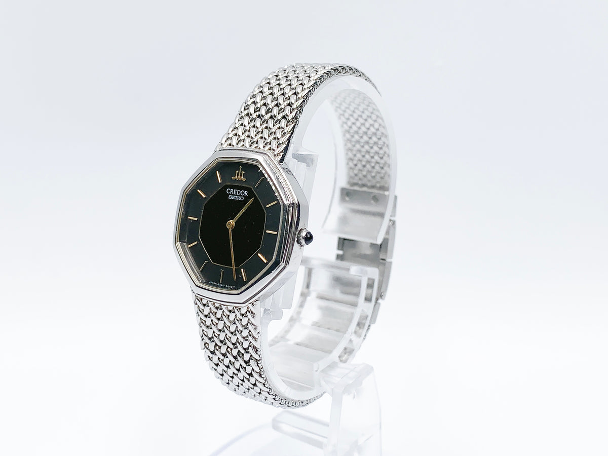 Seiko Credor 8420-5660 Quartz, ladies — black dial