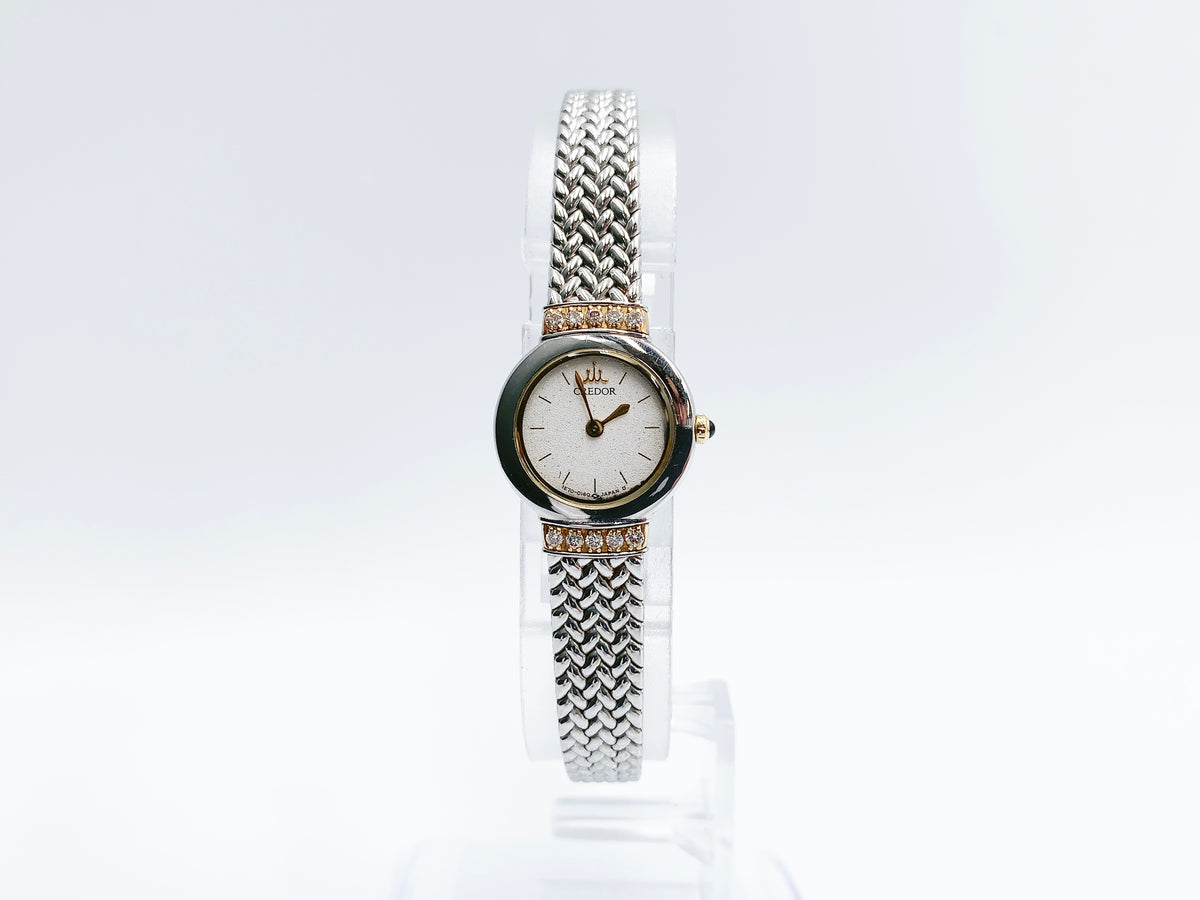Seiko Credor 1F70-0100 Quartz, ladies — silver dial
