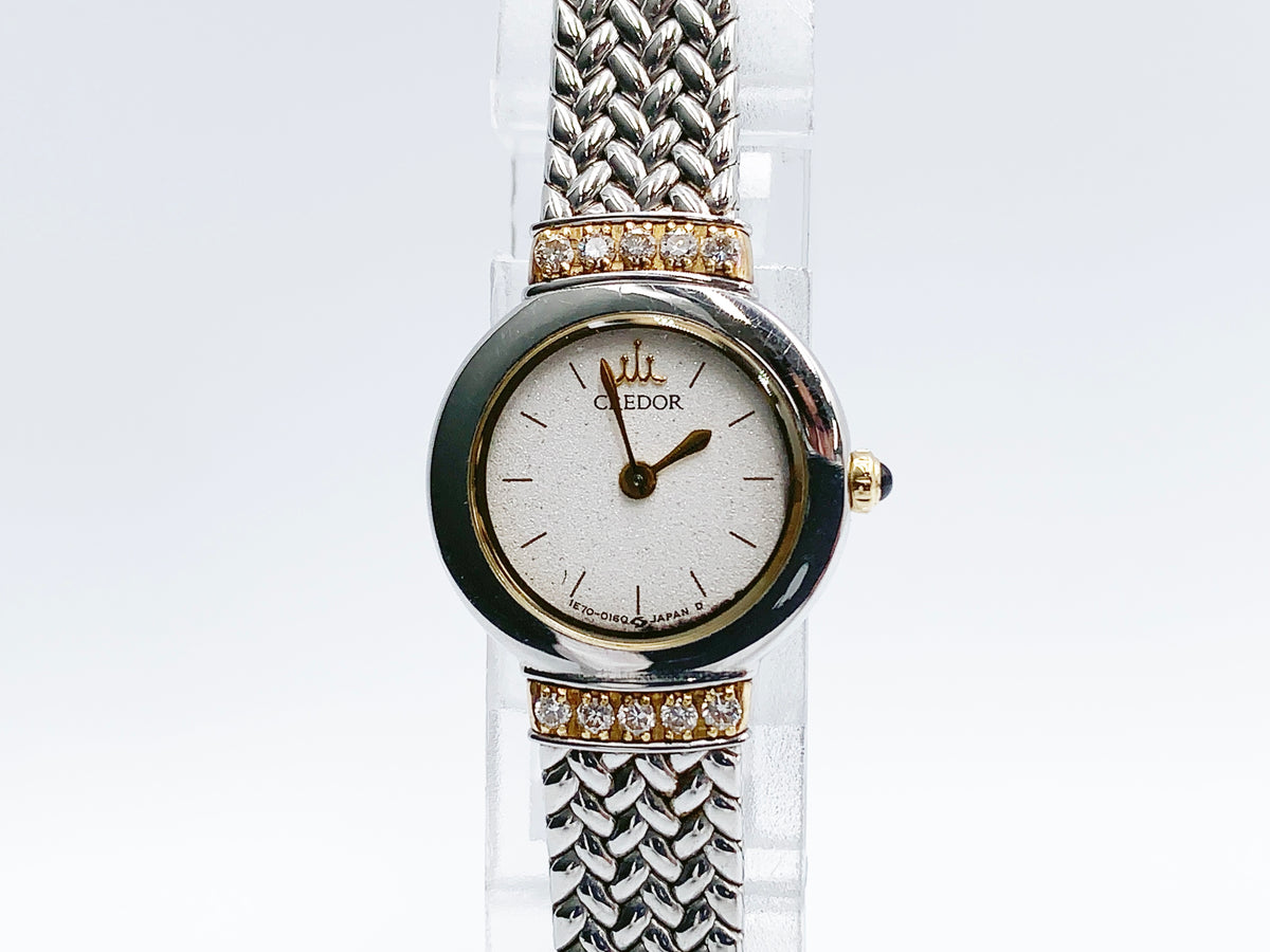Seiko Credor 1F70-0100 Quartz, ladies — silver dial