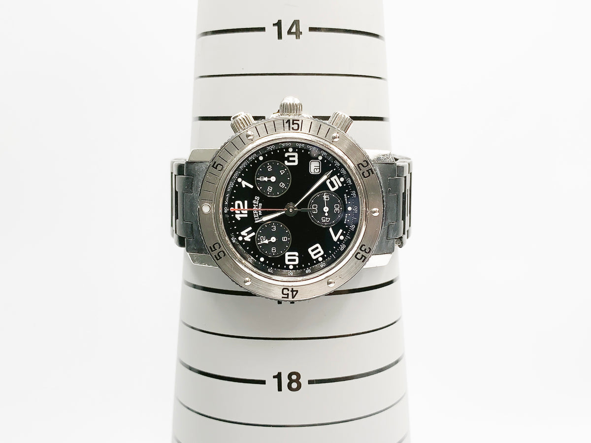 Hermes Clipper Chronograph CL2.915 Quartz — black dial