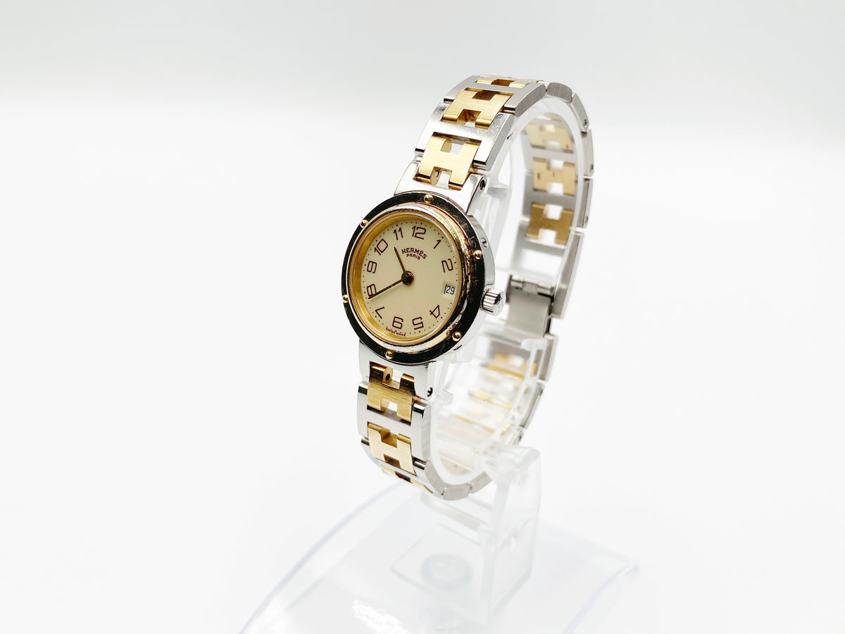 Hermes Clipper Quartz, ladies — white dial