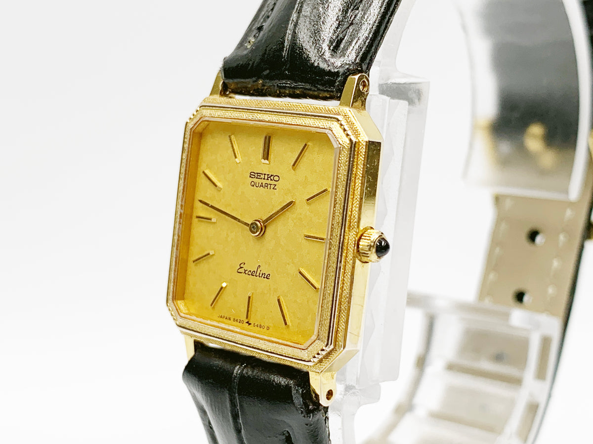 Seiko Exceline 8420-5410 Quartz, ladies — gold dial
