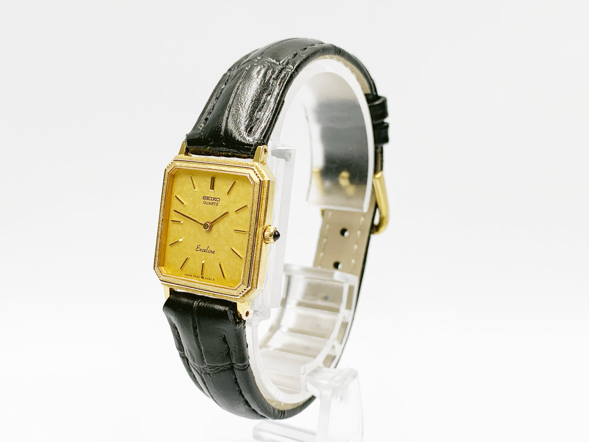 Seiko Exceline 8420-5410 Quartz, ladies — gold dial