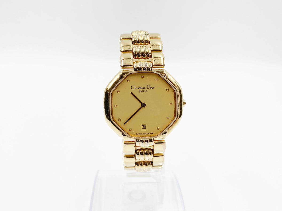 Christian Dior Octagonal Dress Watch 45.154 Quartz — champagne dial