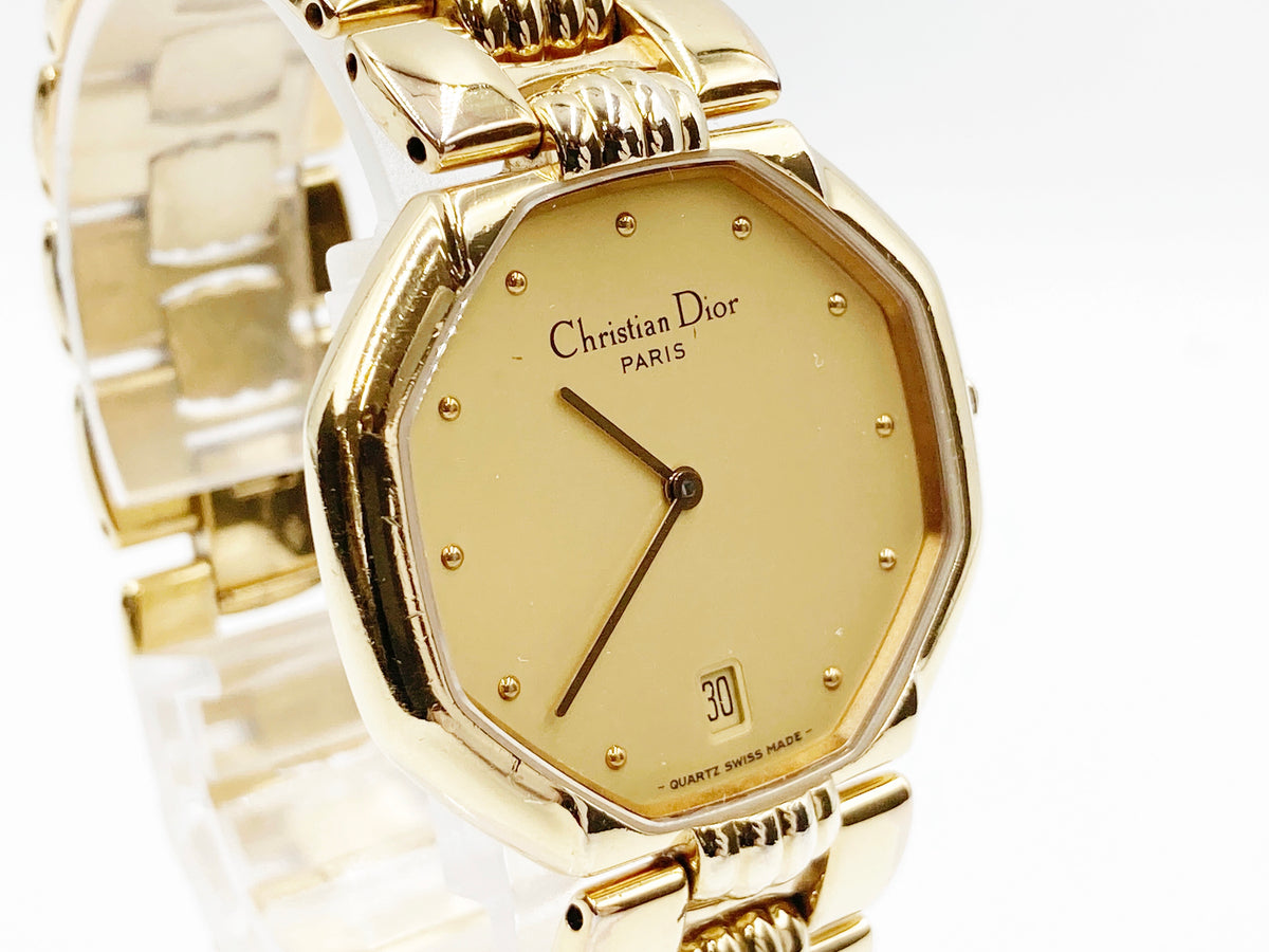 Christian Dior Octagonal Dress Watch 45.154 Quartz — champagne dial