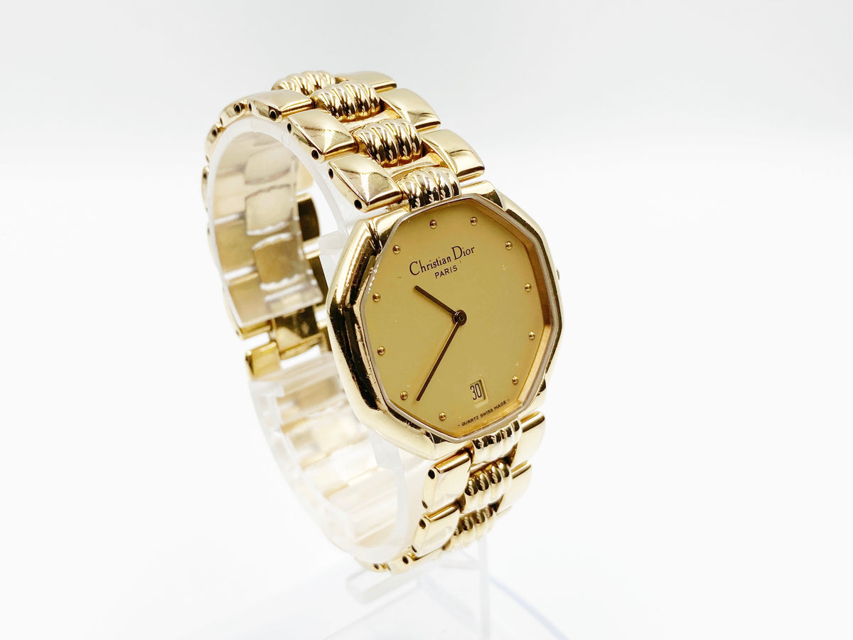 Christian Dior Octagonal Dress Watch 45.154 Quartz — champagne dial