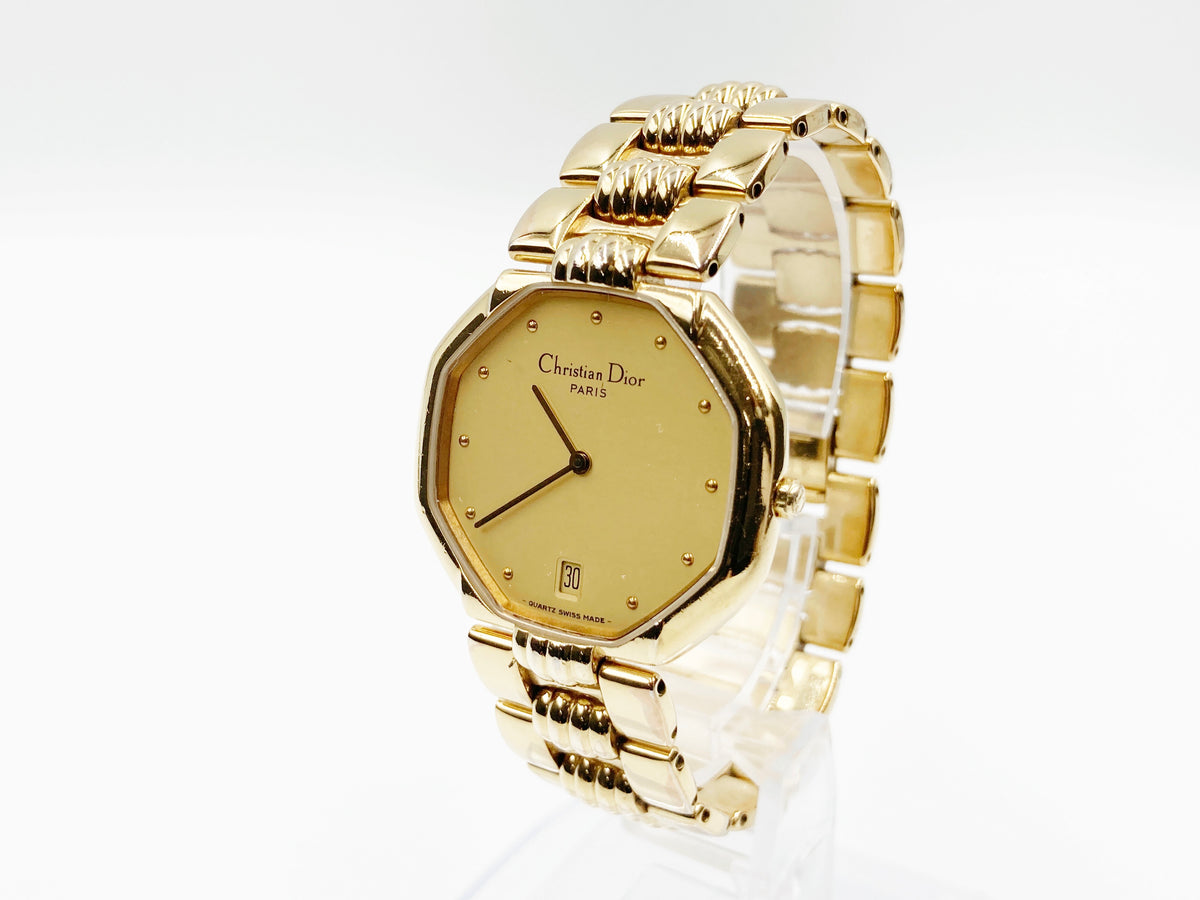 Christian Dior Octagonal Dress Watch 45.154 Quartz — champagne dial