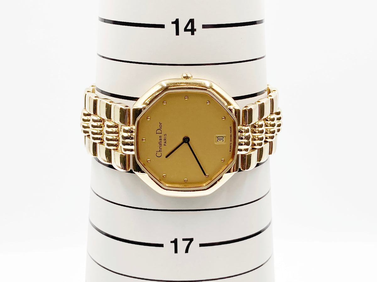 Christian Dior Octagonal Dress Watch 45.154 Quartz — champagne dial